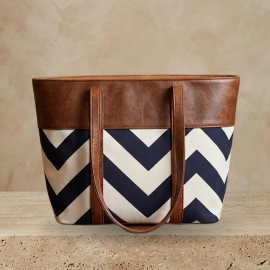 Women’s Chevron Tote Bag | Stylish Shoulder Purse – Velora Collection VC-061