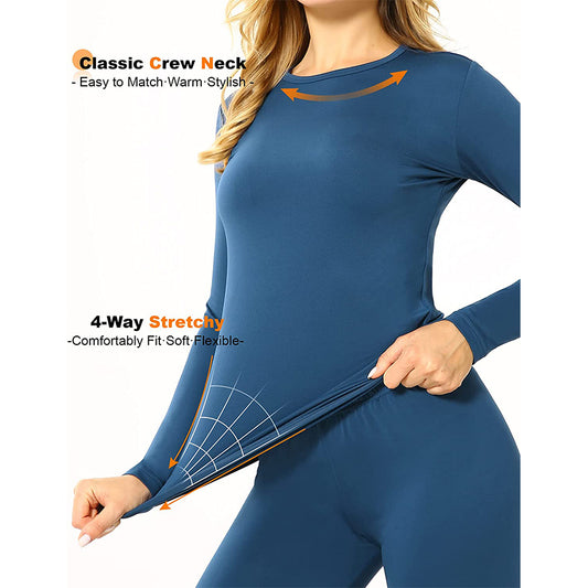 Women’s Thermal Underwear Set – Warm Full Sleeve Base Layer | Velora Collection