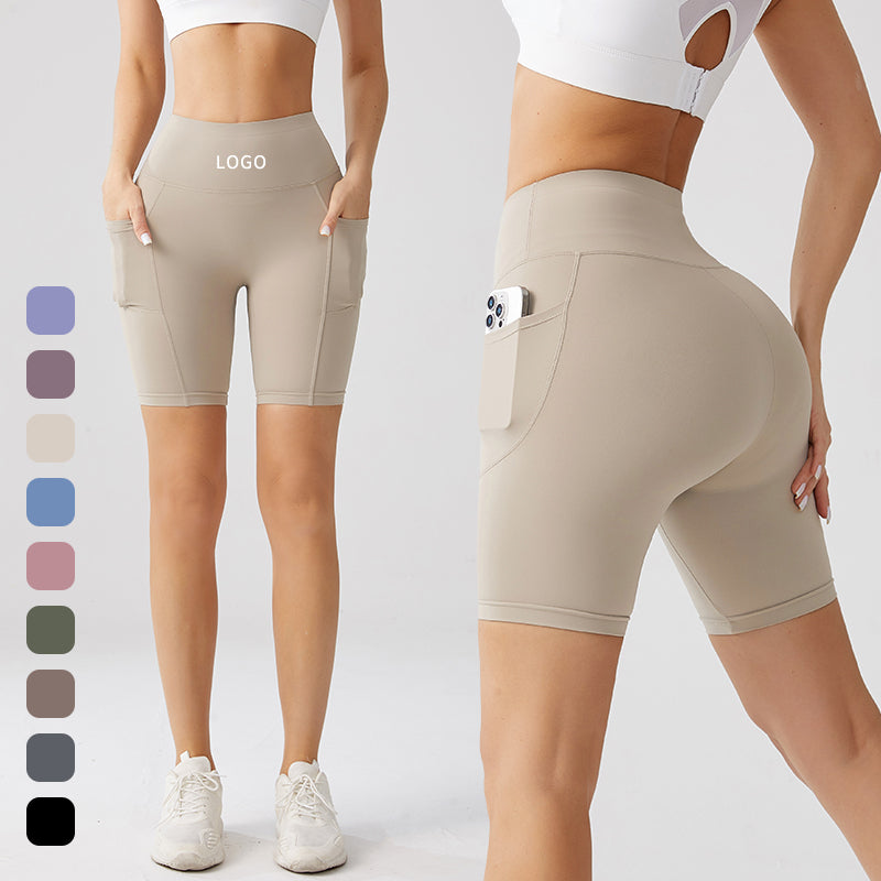 Women's High Waist Gym Shorts with Pockets | Stretch Fitness Shorts
