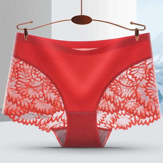 Black Lace Seamless Briefs for Women, Floral Design | Velora Collection