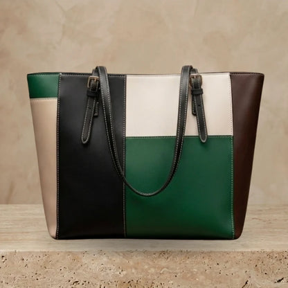Women’s Color Block Tote Bag | Stylish Large Shoulder Handbag – Velora Collection VC-052