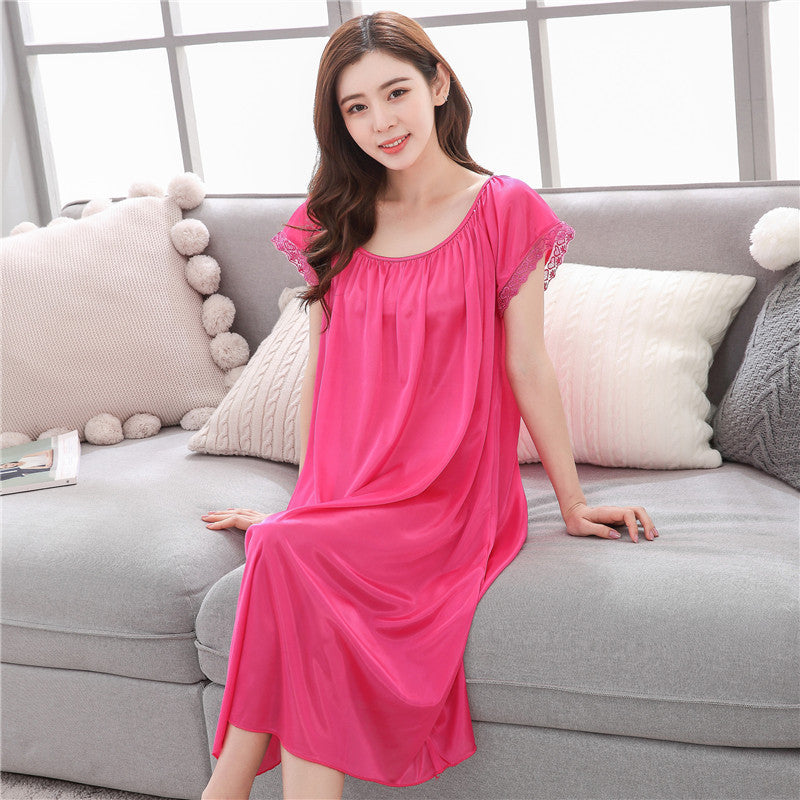 Women’s Satin Nightgown – Soft Short Sleeve Sleep Dress | Velora Collection