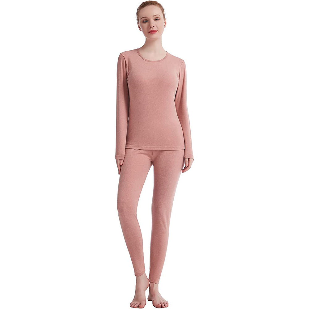 Women’s Pink Thermal Underwear Set | Warm & Comfortable – Velora Collection