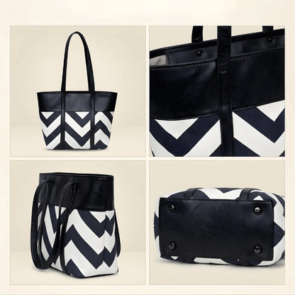 Women’s Chevron Tote Bag | Stylish Shoulder Purse – Velora Collection VC-061