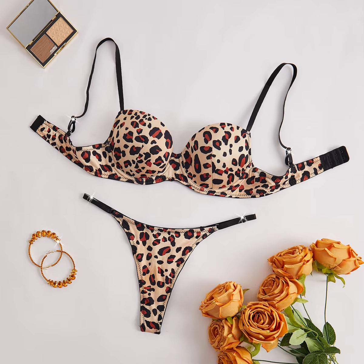 Women’s Leopard Print Bra & Panty Set | Stylish Lingerie – Velora Collection