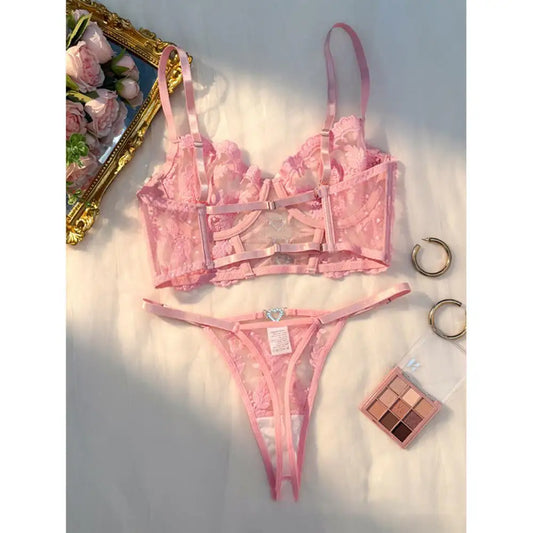 Women’s Lace Bra & Panty Set | Elegant Floral Lingerie – Velora Collection