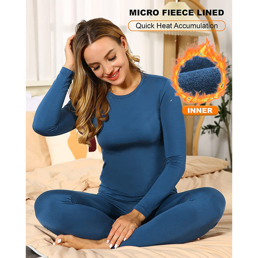 Women’s Thermal Underwear Set – Warm Full Sleeve Base Layer | Velora Collection