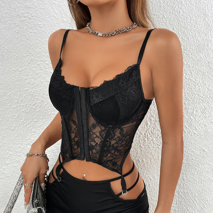 Women’s Lace Corset Bustier Top | Elegant Floral Lingerie – Velora Collection