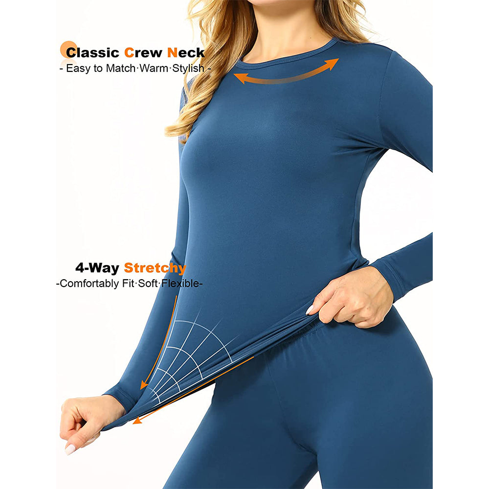 Women’s Thermal Underwear Set – Warm Full Sleeve Base Layer | Velora Collection