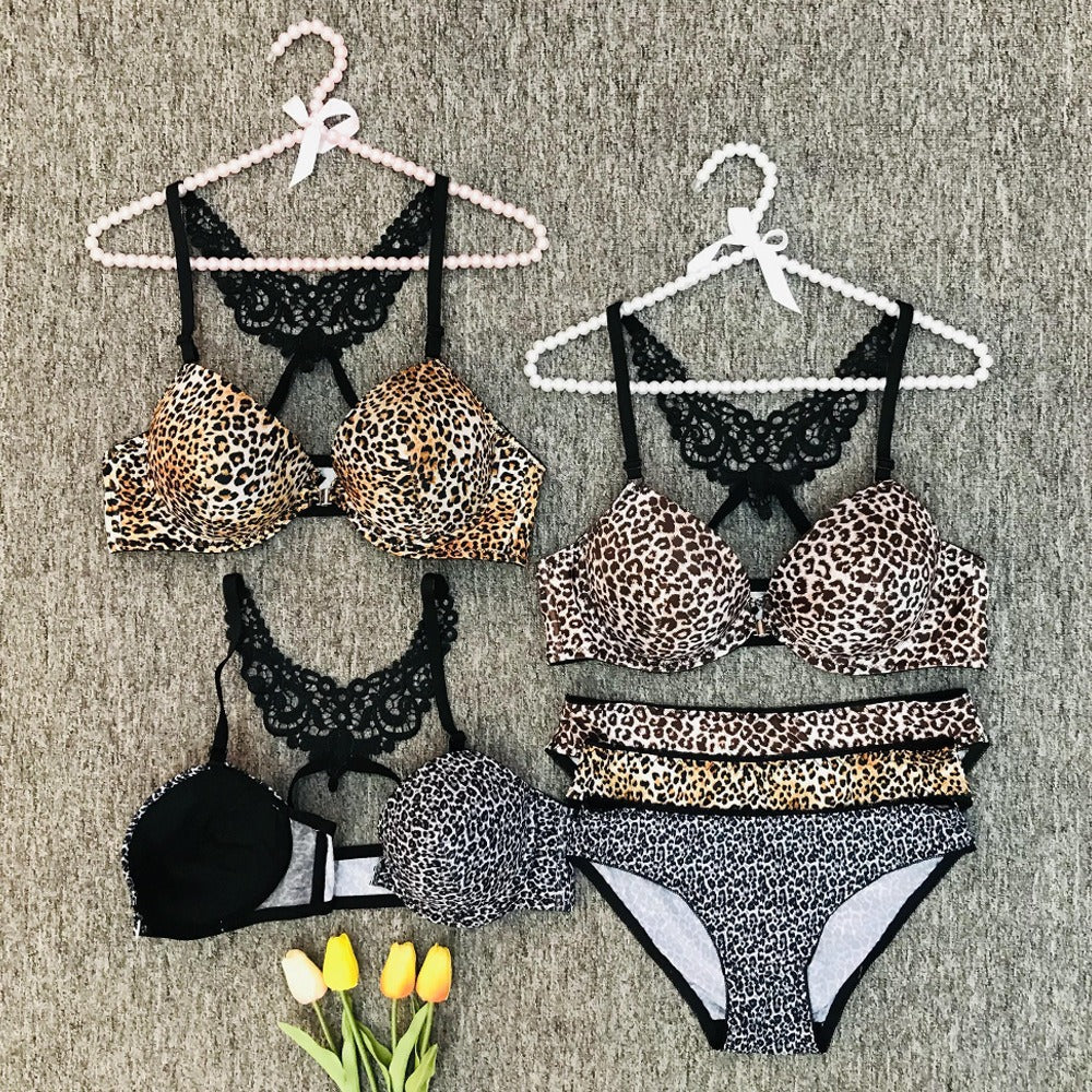 Leopard Print Bra for Women | Padded Push Up Lingerie Bra – Velora Collection