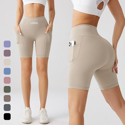 Women's High Waist Gym Shorts with Pockets | Stretch Fitness Shorts