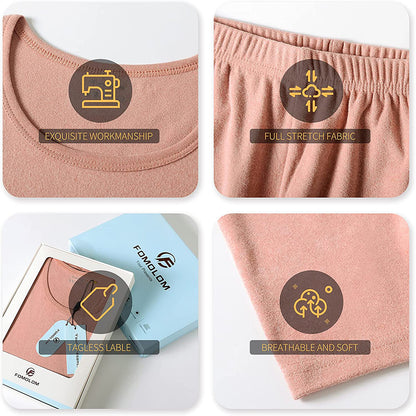 Women’s Pink Thermal Underwear Set | Warm & Comfortable – Velora Collection
