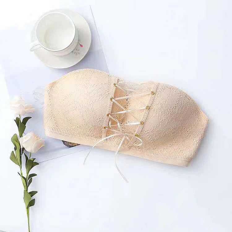 Black Strapless Lace Bra for Women, Backless Support Bra | Velora Collection