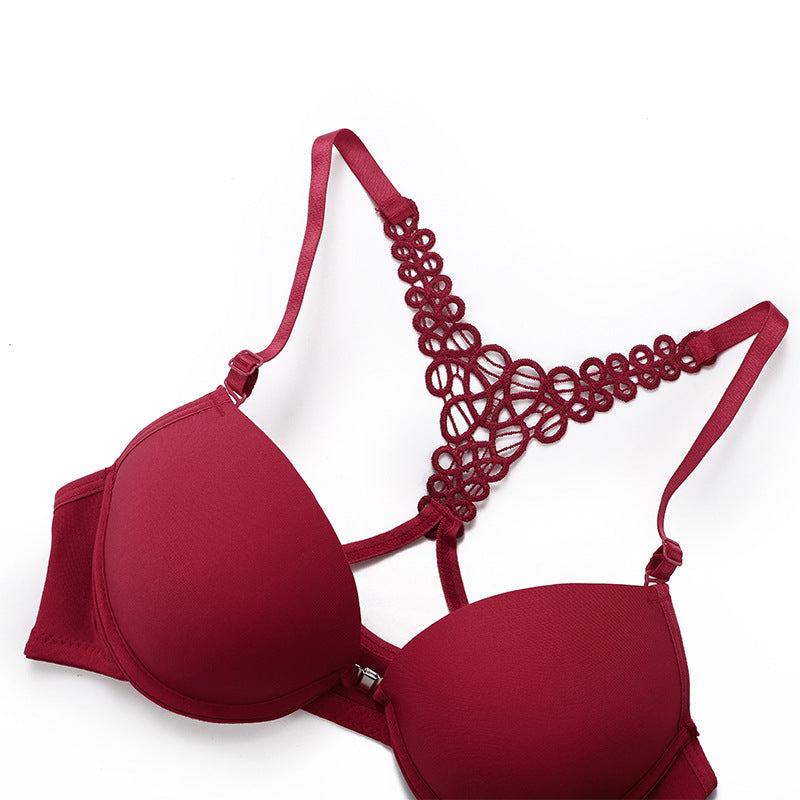**Burgundy Lace Bra & Panty Set for Women | Padded Lingerie – Velora Collection**