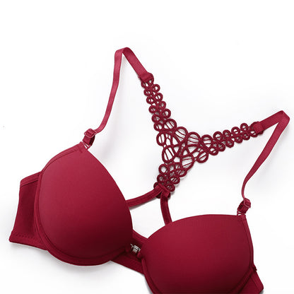 **Burgundy Lace Bra & Panty Set for Women | Padded Lingerie – Velora Collection**