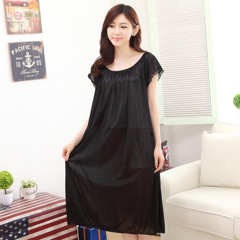 Women’s Satin Nightgown – Soft Short Sleeve Sleep Dress | Velora Collection