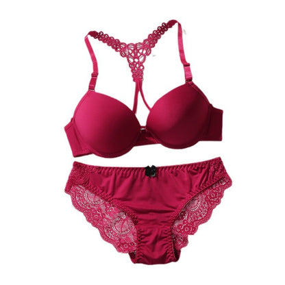 **Burgundy Lace Bra & Panty Set for Women | Padded Lingerie – Velora Collection**