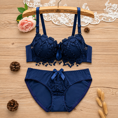 Lace Bra & Panty Set for Women | Padded Lingerie Set– Velora Collection
