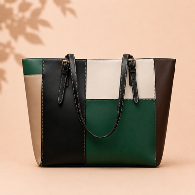Women’s Color Block Tote Bag | Stylish Large Shoulder Handbag – Velora Collection VC-052