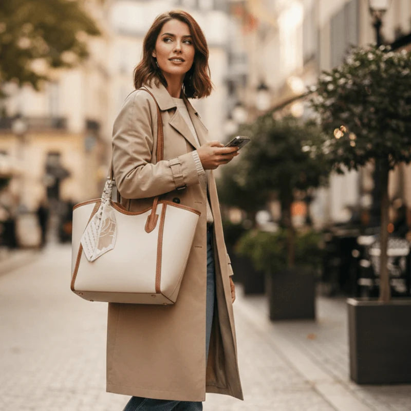 Women’s Canvas Tote Bag | Elegant Large Shoulder Handbag – Velora Collection VC-078