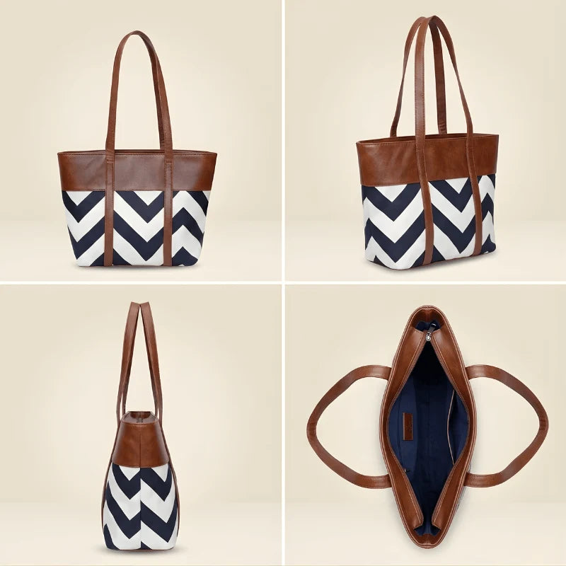 Women’s Chevron Tote Bag | Stylish Shoulder Purse – Velora Collection VC-061