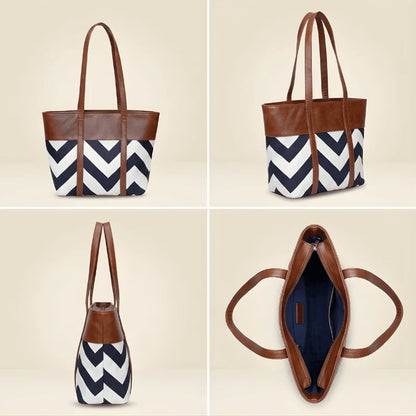 Women’s Chevron Tote Bag | Stylish Shoulder Purse – Velora Collection VC-061