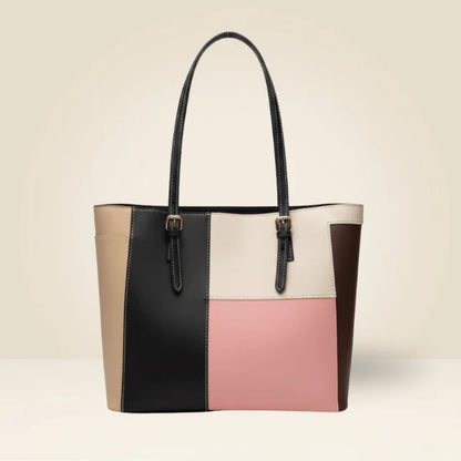 Women’s Color Block Tote Bag | Stylish Large Shoulder Handbag – Velora Collection VC-052
